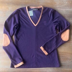 Arista Quintessential V-Neck Sweater, Plum